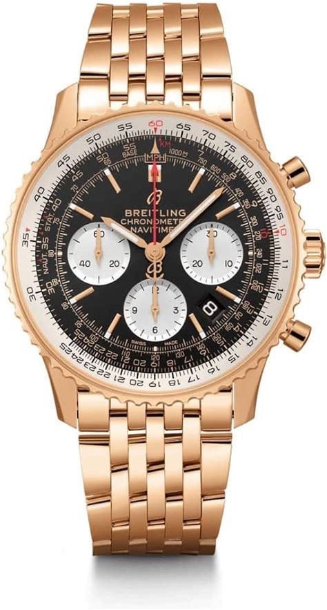 breitling chronomat b01 rose gold watch|breitling navitimer gold price.